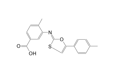 4-methyl-3-{[(2Z)-5-(4-methylphenyl)-1,3-oxathiol-2-ylidene]amino}benzoic acid