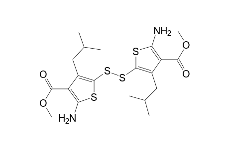 2-amino-5-[(5-amino-4-carbomethoxy-3-isobutyl-2-thienyl)disulfanyl]-4-isobutyl-thiophene-3-carboxylic acid methyl ester