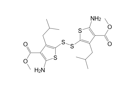 2-amino-5-[(5-amino-4-carbomethoxy-3-isobutyl-2-thienyl)disulfanyl]-4-isobutyl-thiophene-3-carboxylic acid methyl ester