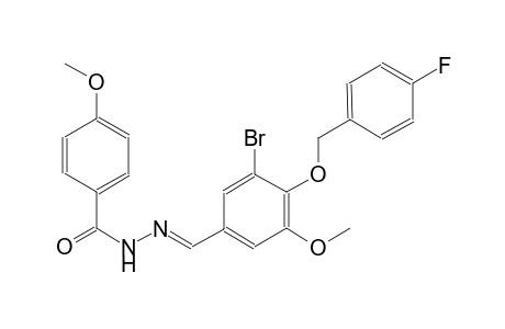 N'-((E)-{3-bromo-4-[(4-fluorobenzyl)oxy]-5-methoxyphenyl}methylidene)-4-methoxybenzohydrazide
