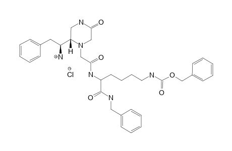 N-[2-[(2S)-[(1S)-AMINO-2-PHENYLETHYL]-5-OXOPIPERAZIN-1-YL]-ACETYL]-LYS(Z)-NH-BN-HYDROCHLORIDE