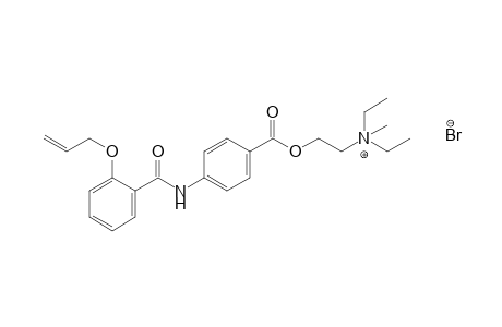 diethyl(2-hydroxyethyl)methylammonium bromide, p-[o-(allyloxy)-benzamido]benzoate