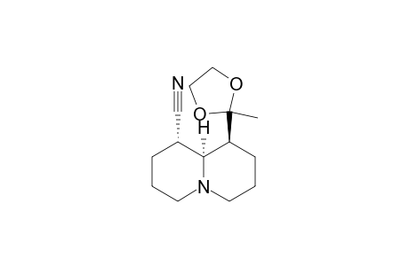9-[1',1'-(ETHYLENEDIOXY)-ETHYL]-QUINOLIZIDINE-1(S)-NITRILE