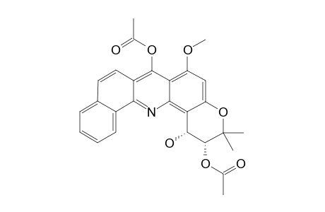 (+/-)-CIS-1-HYDROXY-6-METHOXY-3,3-DIMETHYL-2,3-DIHYDRO-1H-BENZO-[C]-PYRANO-[3,2-H]-ACRIDINE-2,7-DIYLE-DIACETATE