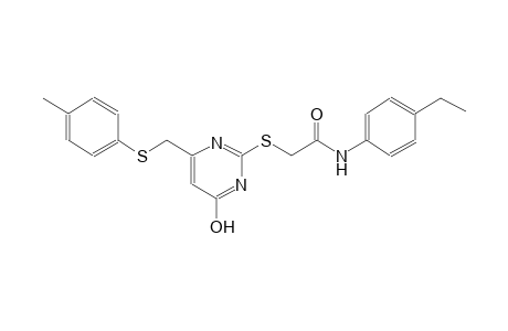 N-(4-ethylphenyl)-2-[(4-hydroxy-6-{[(4-methylphenyl)sulfanyl]methyl}-2-pyrimidinyl)sulfanyl]acetamide