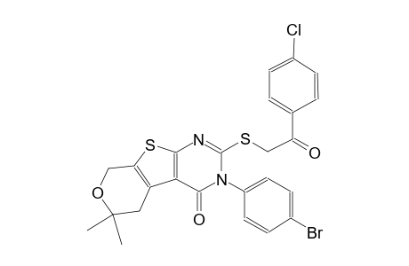 3-(4-bromophenyl)-2-{[2-(4-chlorophenyl)-2-oxoethyl]sulfanyl}-6,6-dimethyl-3,5,6,8-tetrahydro-4H-pyrano[4',3':4,5]thieno[2,3-d]pyrimidin-4-one