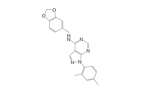 1H-pyrazolo[3,4-d]pyrimidin-4-amine, N-(1,3-benzodioxol-5-ylmethyl)-1-(2,4-dimethylphenyl)-