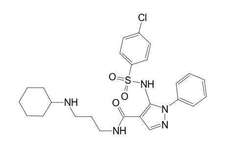5-(4-Chlorophenylsulfonylamino)-N-(3-cyclohexylaminopropyl)-1-phenyl-1H-pyrazole-4-carboxamide