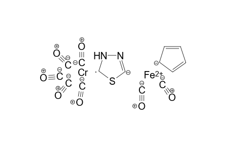 Pentacarbonyl{5-[(eta-cyclopentadienyl)dicarbonylferrio]-1,3,4-thiadiazolin-2-ylidene}chromium