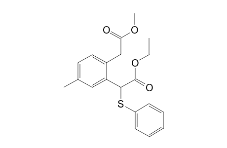Ethyl 2-[(m-Methyl-o-methoxycarbonylmethyl)phenyl]-2-(phenylthio)acetate