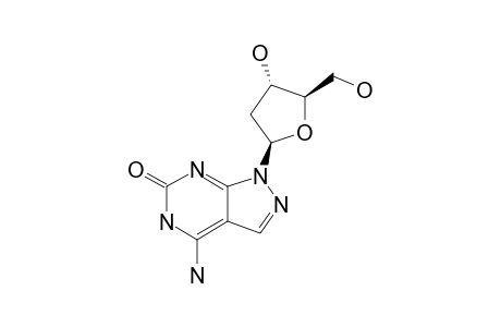 4-AMINO-1-(2'-DEOXY-BETA-D-ERYTHRO-PENTOFURANOSYL)-1H-PYRAZOLO-[3,4-D]-PYRIMIDIN-6(5H)-ONE