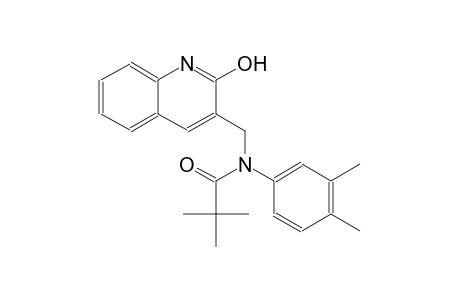 N-(3,4-dimethylphenyl)-N-[(2-hydroxy-3-quinolinyl)methyl]-2,2-dimethylpropanamide