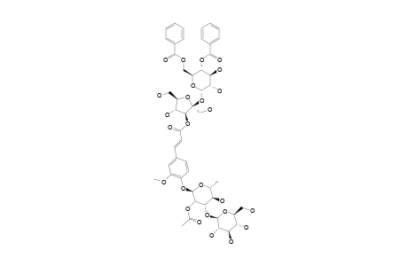 FALLAXOSE-B;3-O-[4-O-[BETA-D-GLUCOPYRANOSYL-(1->3)-(2-O-ACETYL)-ALPHA-L-RHAMNOPYRANOSYL]-FERULOYL]-BETA-D-FRUCTOFURANOSYL-(2->1)-(4,6-DI-O-BENZOYL)