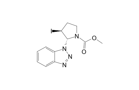 1-[(2R*,3S*)-3-Iodo-N-(methoxycarbonyl)-2-pyrrolidinyl]benzotriazole