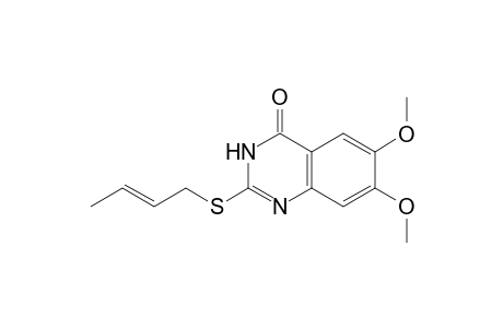 2-(But-2-enylthio)-6,7-dimetoxybenzopyrimidin-4-one