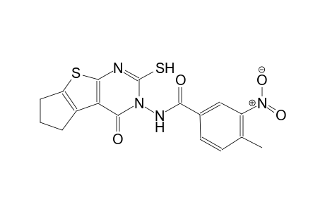 4-methyl-3-nitro-N-(4-oxo-2-sulfanyl-6,7-dihydro-4H-cyclopenta[4,5]thieno[2,3-d]pyrimidin-3(5H)-yl)benzamide