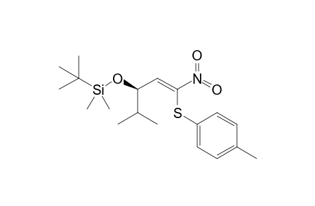 (1Z,3R)-3-tert-Butyldimethylsiloxy-4-methyl-1-(4'-methylphenylthio)-1-nitropent-1-ene