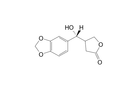 (1R)-[(1'-Benzo[d]-(1,3)-dioxol-5'-yl)-1'-(hydroxymethyl)-tetrahydro-2-furanone]