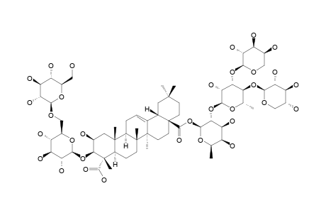 ASTERBATANOSIDE_K;3-O-BETA-D-GLUCOPYRANOSYL-(1->6)-BETA-D-GLUCOPYRANOSYL-MEDICAGENIC_ACID_28-BETA-D-XYLOPYRANOSYL-(1->4)-[ALPHA-L-ARABINOPYRANOSYL-