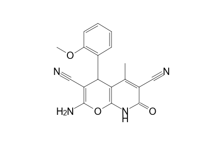 2-Amino-7,8-dihydro-5-methyl-7o-xo-4-(2-methoxyphenyl)-4H-pyrano[2,3-b]pyridine-3,6-dicarbonitrile