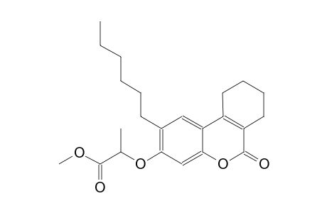 propanoic acid, 2-[(2-hexyl-7,8,9,10-tetrahydro-6-oxo-6H-dibenzo[b,d]pyran-3-yl)oxy]-, methyl ester