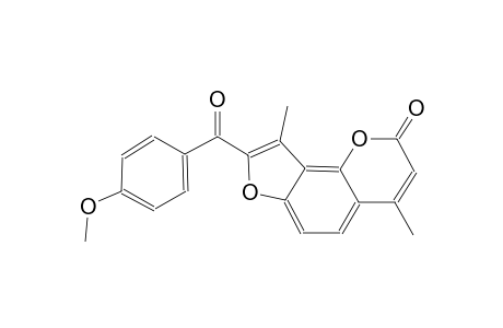 2H-Furo[2,3-H]chromen-2-one, 8-(4-methoxybenzoyl)-4,9-dimethyl-