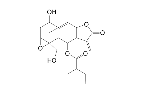 Butanoic acid, 2-methyl-, 1a,2,3,5a,7,8,8a,9,10,10a-decahydro-3-hydroxy-10a-(hydroxymethyl)-4-methyl-8-methylene-7-oxooxireno[5,6]cyclodeca[1,2-b]furan-9-yl ester