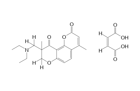 9-[(diethylamino)methyl]-8,9-dihydro-4,9-dimethyl-2H,10H-benzo[1,2-b:3,4-b']dipyran-2,10-dione, maleate(1:1)