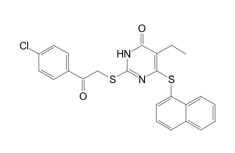 2-[(4'-Chlorophenacylmethyl)thio]-5-ethyl-6.alpha.-naphthylthio pyrimidin-4(3H)-one
