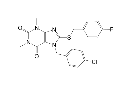 7-(4-chlorobenzyl)-8-[(4-fluorobenzyl)sulfanyl]-1,3-dimethyl-3,7-dihydro-1H-purine-2,6-dione