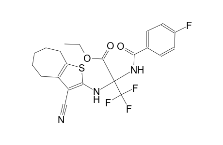 alanine, N-(3-cyano-5,6,7,8-tetrahydro-4H-cyclohepta[b]thien-2-yl)-3,3,3-trifluoro-2-[(4-fluorobenzoyl)amino]-, ethyl ester
