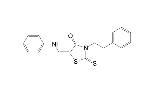 3-Phenethyl-2-thioxo-5-(p-tolylamino-methylene)-thiazolidin-4-one