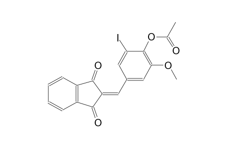 4-[(1,3-dioxo-1,3-dihydro-2H-inden-2-ylidene)methyl]-2-iodo-6-methoxyphenyl acetate