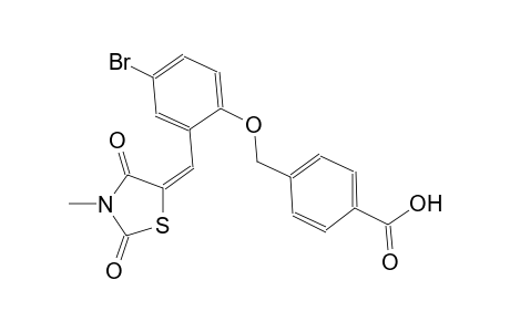 4-({4-bromo-2-[(E)-(3-methyl-2,4-dioxo-1,3-thiazolidin-5-ylidene)methyl]phenoxy}methyl)benzoic acid