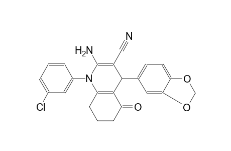 3-quinolinecarbonitrile, 2-amino-4-(1,3-benzodioxol-5-yl)-1-(3-chlorophenyl)-1,4,5,6,7,8-hexahydro-5-oxo-