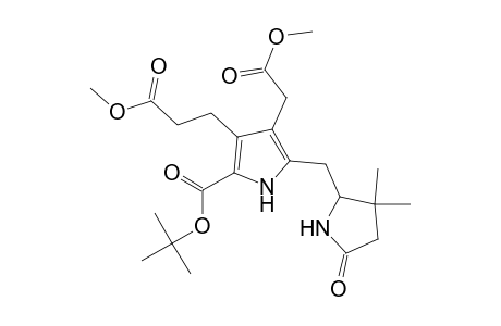 5-[(3,3-dimethyl-5-oxo-2-pyrrolidinyl)methyl]-4-(2-methoxy-2-oxoethyl)-3-(3-methoxy-3-oxopropyl)-1H-pyrrole-2-carboxylic acid tert-butyl ester