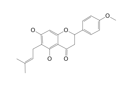 5,7-Dihydroxy-2-(4-methoxyphenyl)-6-(3-methylbut-2-enyl)-2,3-dihydrochromen-4-one (isomer 1)