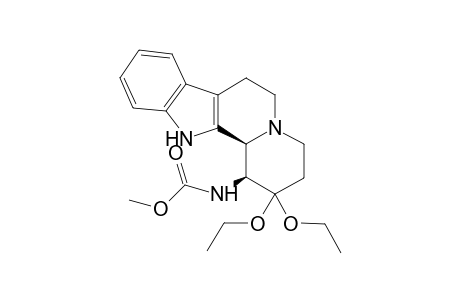 1-Amino-2,2-diethoxyindolo[2,3-a]quinolizidine methyl carbamate