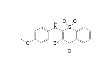 4H-1-Benzothiopyran-4-one, 3-bromo-2-[(4-methoxyphenyl)amino]-, 1,1-dioxide