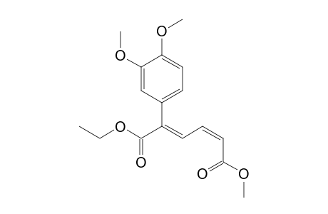 (2E,4Z)-2-(3',4'-dimethoxyphenyl)hexa-2,4-diendioc acid 1-ethyl ester 6-methyl ester