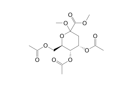 Methyl 2-O-methyl-3-deoxy-4,5,7-tri-O-acetyl-D-ribo-hept-2-ulopyranosonate