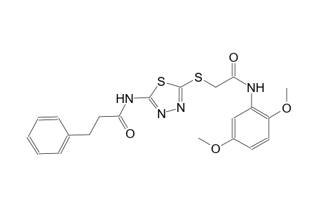 N-(5-{[2-(2,5-dimethoxyanilino)-2-oxoethyl]sulfanyl}-1,3,4-thiadiazol-2-yl)-3-phenylpropanamide
