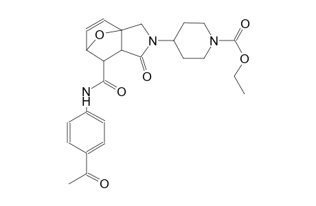 ethyl 4-{6-[(4-acetylphenyl)carbamoyl]-4-oxo-10-oxa-3-azatricyclo[5.2.1.0¹,⁵]dec-8-en-3-yl}piperidine-1-carboxylate