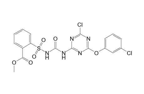 Benzoic acid, 2-[[[[[4-chloro-6-(3-chlorophenoxy)-1,3,5-triazin-2-yl]amino]carbonyl]amino]sulfonyl]-, methyl ester