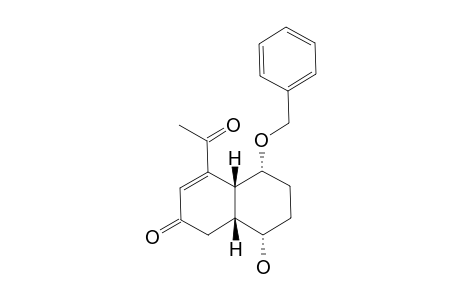 (+/-)-(1R*,6R*,7R*,10S*)-5-ACETYL-7-BENZYLOXY-10-HYDROXYBICYCLO-[4.4.0]-DEC-4-EN-3-ONE