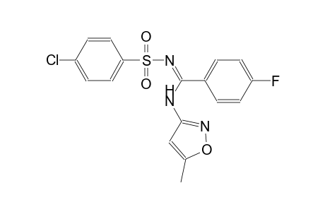 4-chloro-N-{(Z)-(4-fluorophenyl)[(5-methyl-3-isoxazolyl)amino]methylidene}benzenesulfonamide