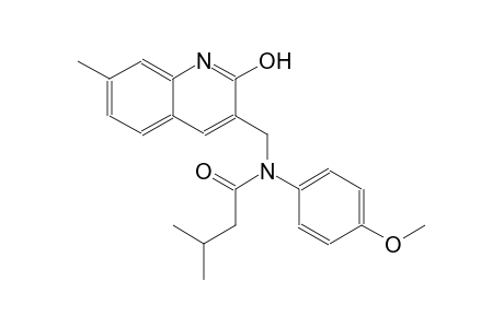 N-[(2-hydroxy-7-methyl-3-quinolinyl)methyl]-N-(4-methoxyphenyl)-3-methylbutanamide