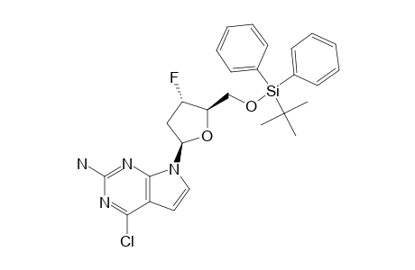 2-AMINO-4-CHLORO-7-[2,3-DIDEOXY-5-O-[(1,1-DIMETHYLETHYL)-DIPHENYLSILYL]-3-FLUORO-BETA-D-ERYTHRO-PENTOFURANOSYL]-7H-PYRROLO-[2,3-D]-PYRIMIDINE;CPD-#18