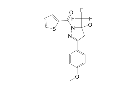 5-HYDROXY-3-(4-METHOXYPHENYL)-5-TRIFLUOROMETHYL-4,5-DIHYDRO-1H-1-(2-THENOYL)-PYRAZOLE