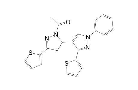 1-(1'-phenyl-3',5-di(thiophen-2-yl)-3,4-dihydro-1'H,2H-[3,4'-bipyrazol]-2-yl)ethanone
